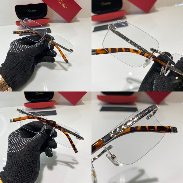 Cartierr Black Prime Clear Sunglasses