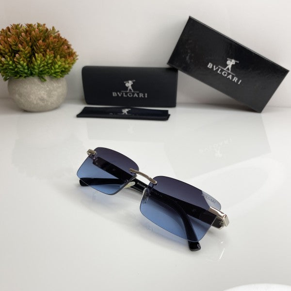 Bvlgarii Unisex Silver Blue Sunglasses