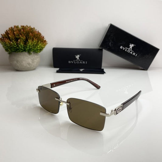 Bvlgarii Unisex Silver Brown Sunglasses