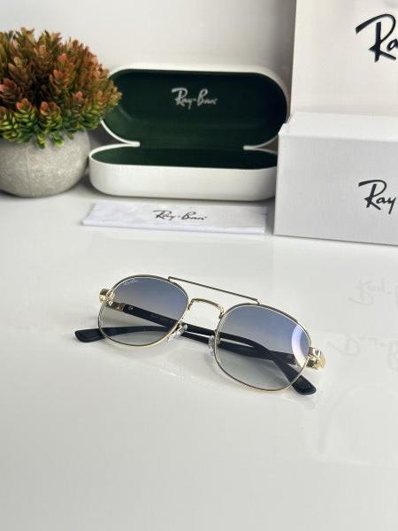 Raybann Unisex Gold and Blue Sunglasses