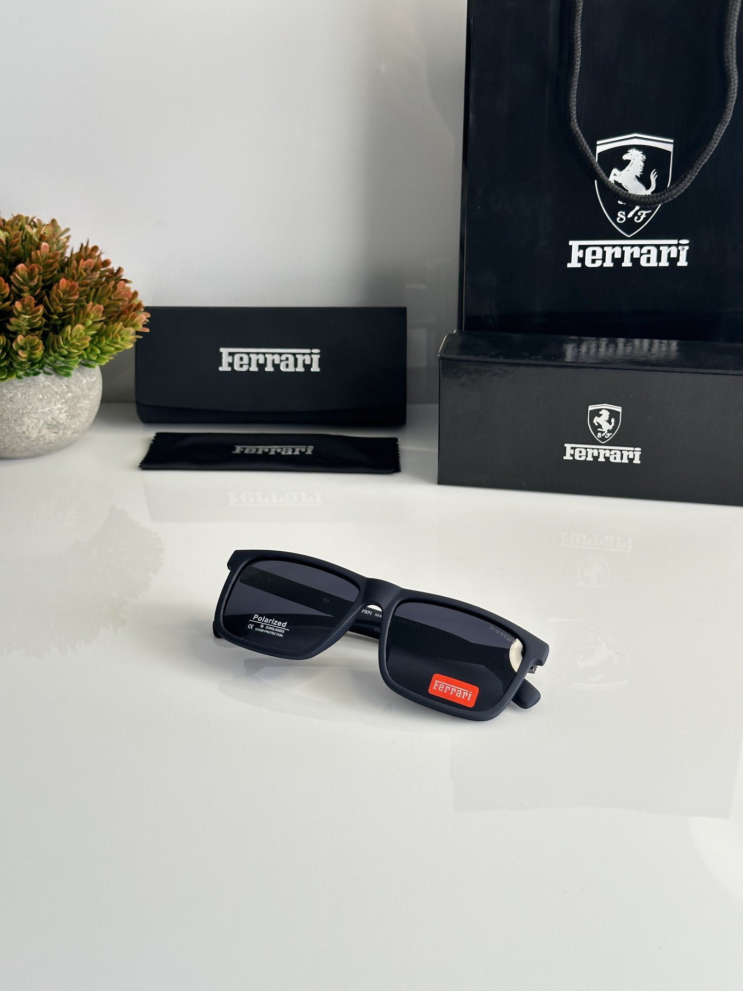 Ferrari Full Black Metal Primium Sunglasses