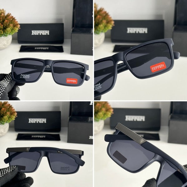 Ferrari Full Black Metal Primium Sunglasses