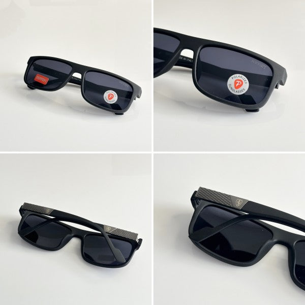 Ferrari Unisex Black Metal Sunglasses