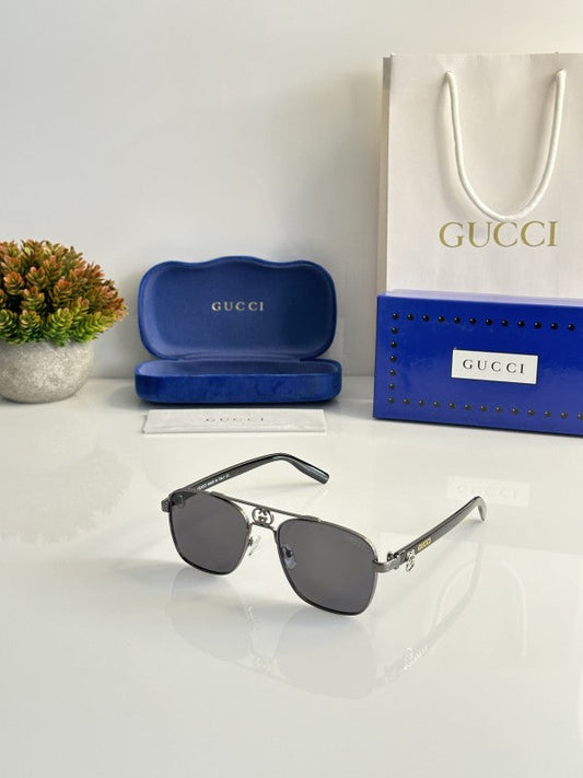 Guccii Unisex Gun and Black Sunglasses