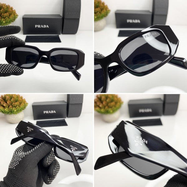 Pradaa Milano Black Unisex Sunglasses