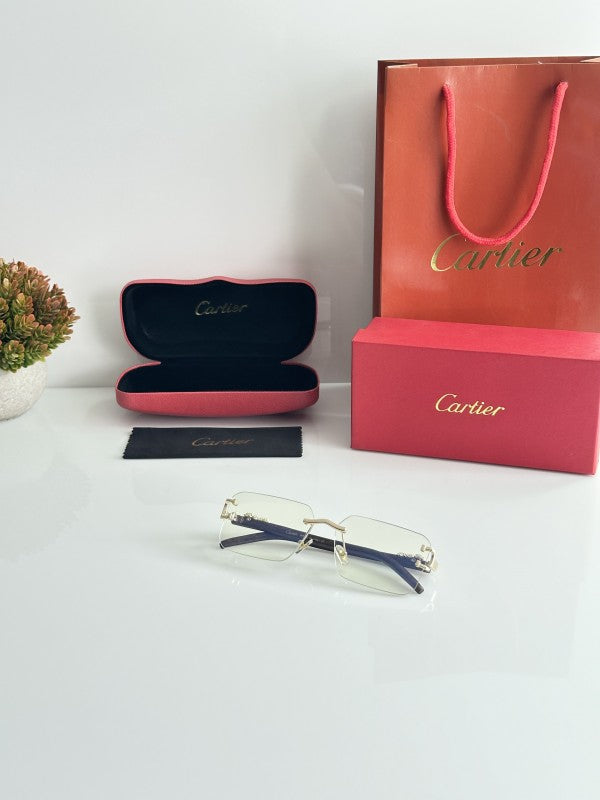 Cartierr Clear Lens Jaguar Frame Sunglasses