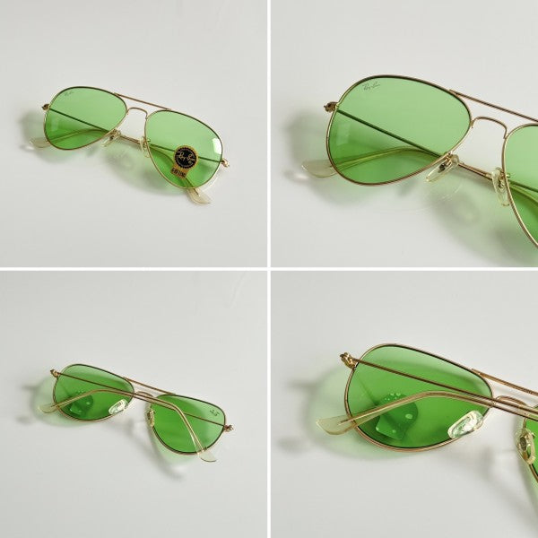 Raybann Aviator Gold Sea Green Sunglasses