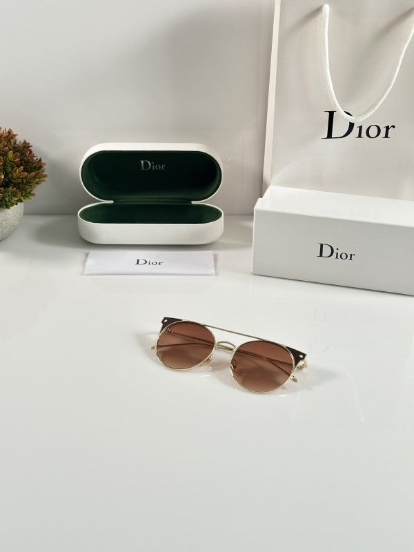 Diorr Exclusive Gold and Brown Sunglasses