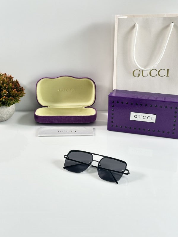 Guccii Black Metal Primium Sunglasses