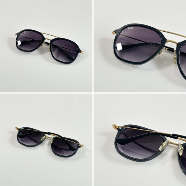 Raybann Hexagonal Gold Black Sunglasses