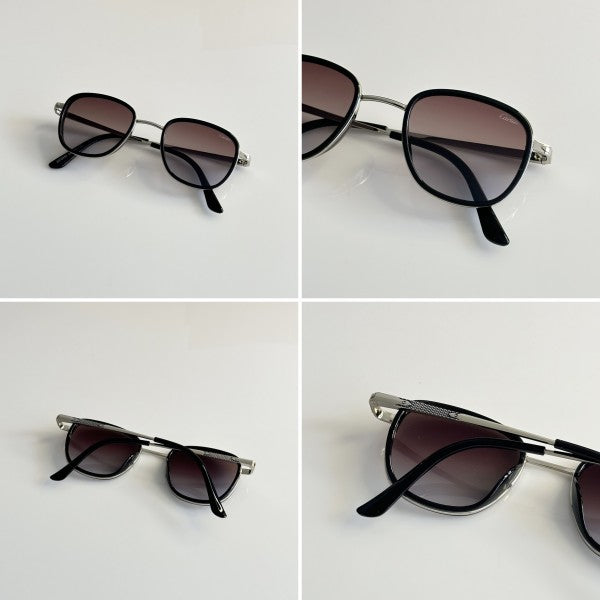 Cartierr Unisex Silver Brown Sunglasses