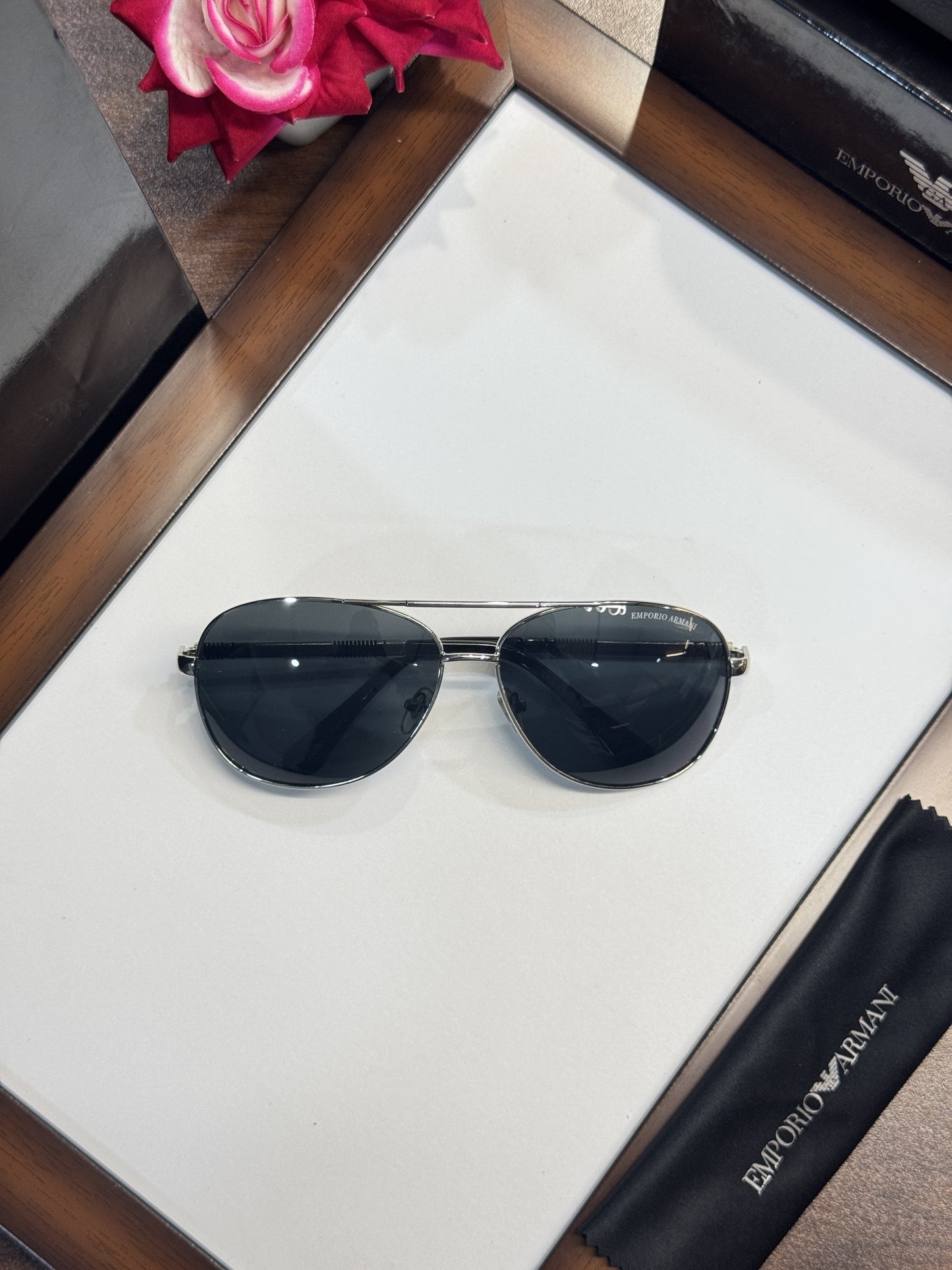 Emporio Armanii Prime Edge Silver and Black Sunglasses