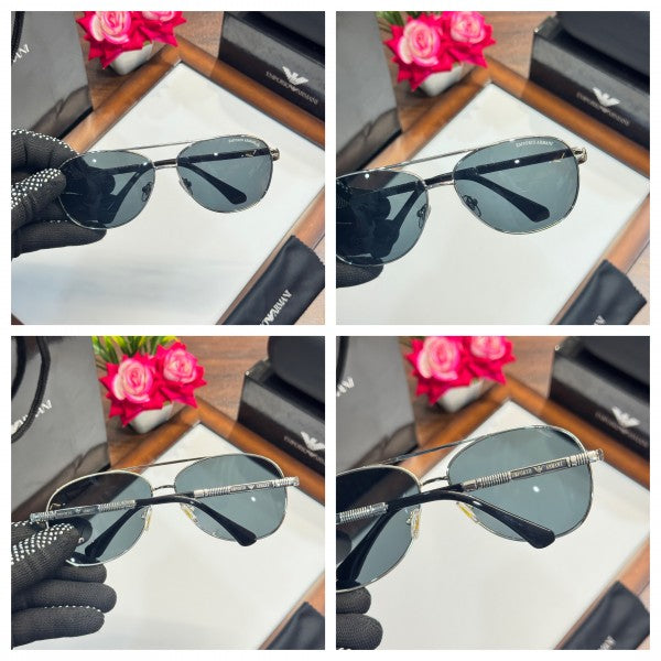 Emporio Armanii Prime Edge Silver and Black Sunglasses