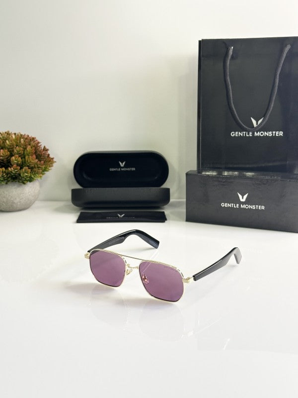 Gentlle Monsterr Unisex Gold and Purple Sunglasses
