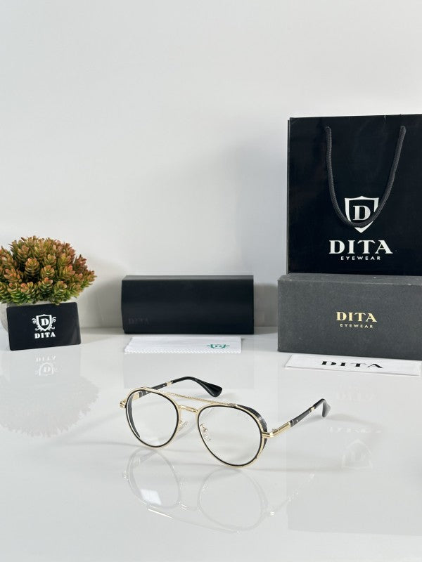 Diita Classic Mercury Gold Clear Sunglasses