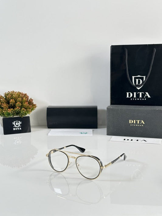 Diita Classic Mercury Gold Clear Sunglasses