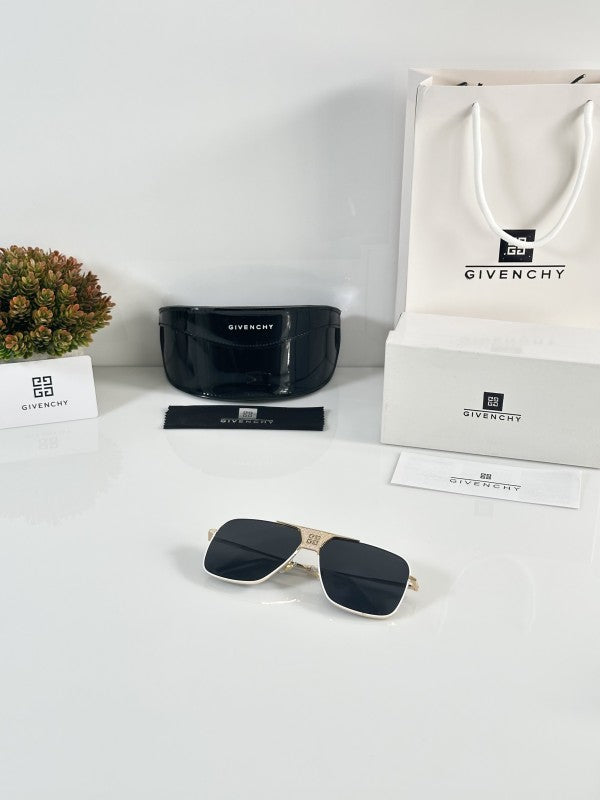 Givenchyy Unisex Gold and Black White Sunglasses