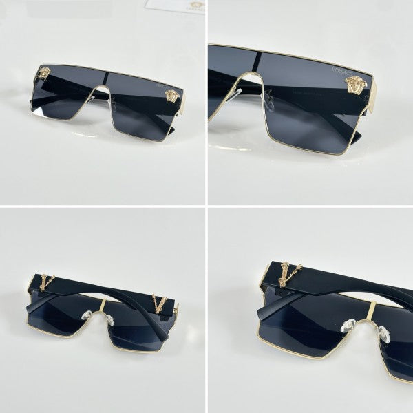 Versacee Primium Gold and Black Unisex Sunglasses
