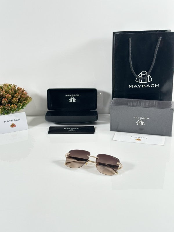 Maybachh Primium Elegent Gold Brown Sunglasses