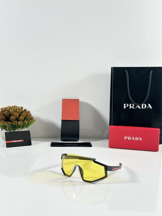 Pradaa unisex Black and Yellow Sunglasses