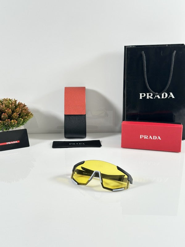 Pradaa unisex Black and Yellow Sunglasses