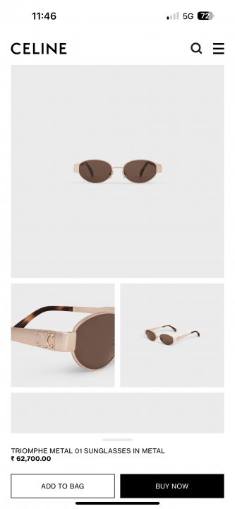 Celinee Exclusive Gold Brown Sunglasses