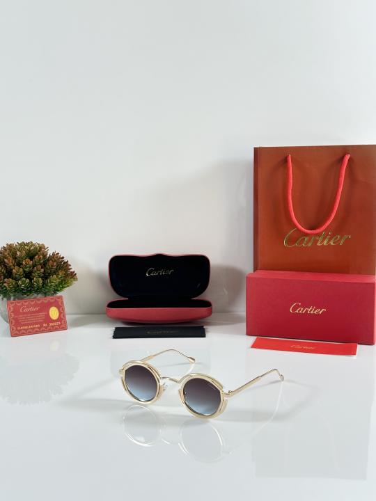 Cartierr Unique Gold and Blue Primium Sunglasses