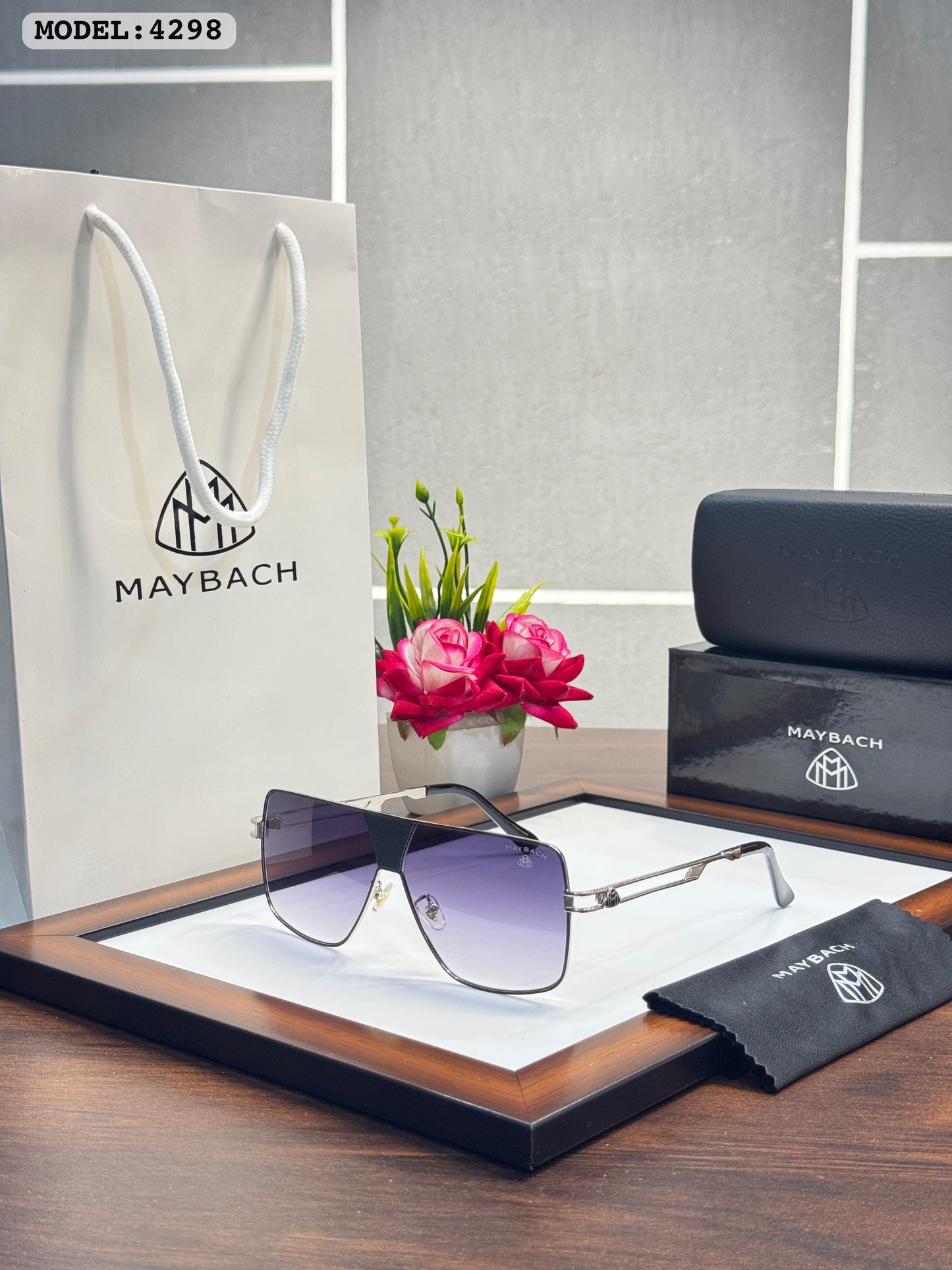 MAYBACHH PRIMIUM SILVER BLACK SUNGLASSES
