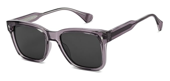 VINCENT CHASE EYEWEAR Polarized and 100% UV Protected | Grey Full Rim Square | Classics | Branded Latest and Stylish Sunglasses | For Men & Women | Large |
