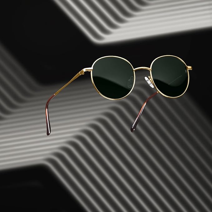 VINCENT CHASE EYEWEAR By Lenskart | Full Rim Round Sunglasses| Polarized And 100% UV Protected | Men & Women | Medium | VC S13112