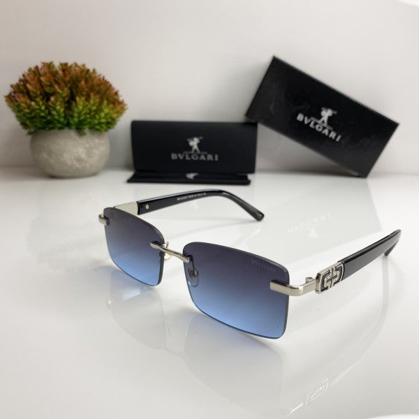 Bvlgarii Unisex Silver Blue Sunglasses