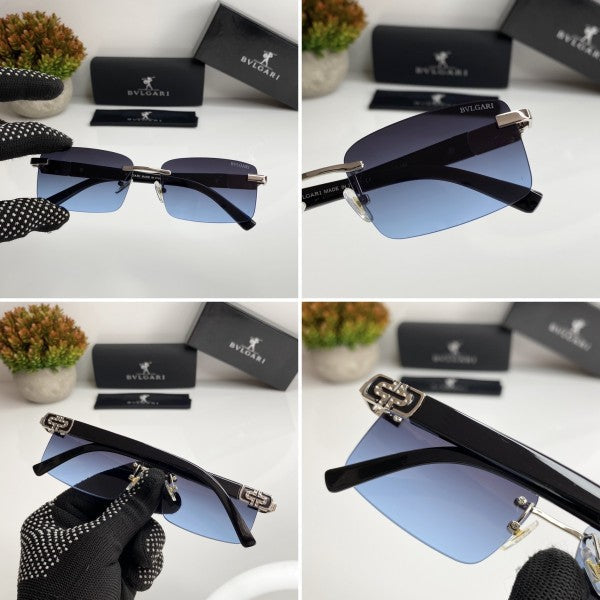 Bvlgarii Unisex Silver Blue Sunglasses