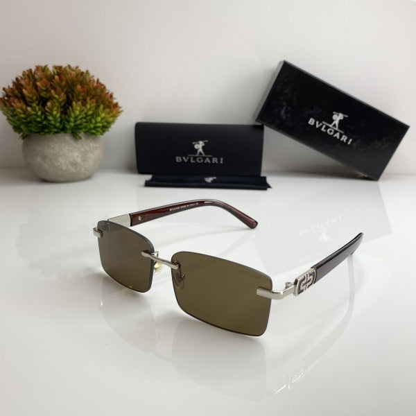 Bvlgarii Unisex Silver Brown Sunglasses