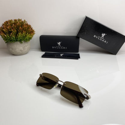 Bvlgarii Unisex Silver Brown Sunglasses