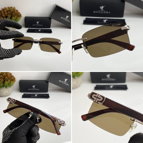 Bvlgarii Unisex Silver Brown Sunglasses