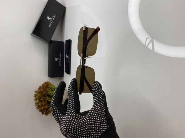 Bvlgarii Unisex Silver Brown Sunglasses