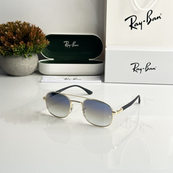 Raybann Unisex Gold and Blue Sunglasses