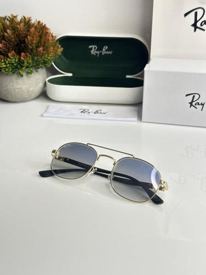 Raybann Unisex Gold and Blue Sunglasses