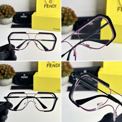Fendii Aesthetics Black and Pink Sunglasses