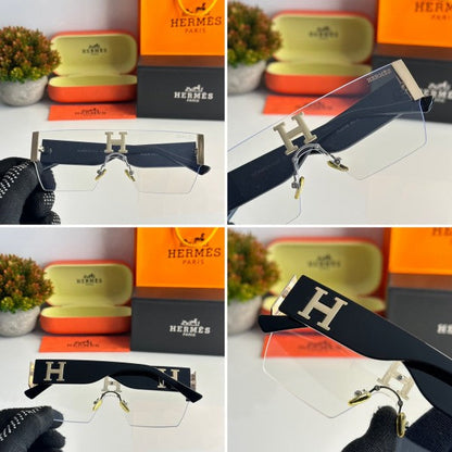 Hermess Primium Gold and Black Sunglasses