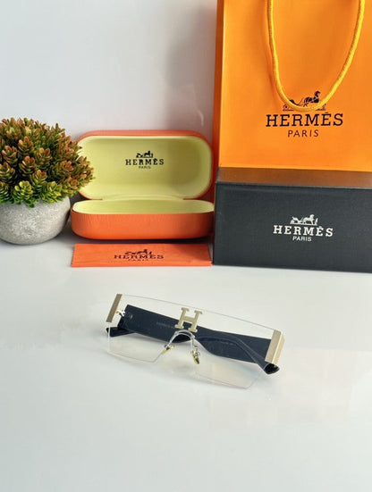 Hermess Primium Gold and Black Sunglasses