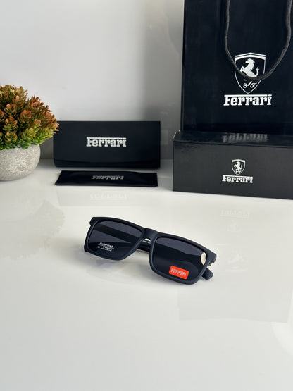 Ferrari Full Black Metal Primium Sunglasses