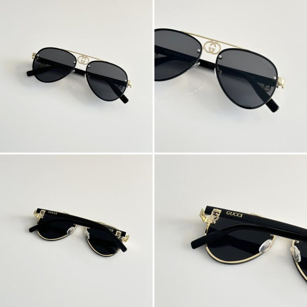 Guccii Gold and Black Edge Sunglasses