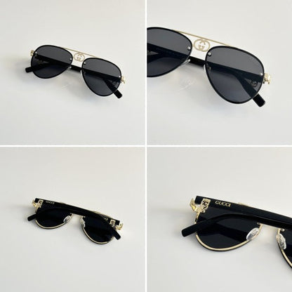 Guccii Gold and Black Edge Sunglasses