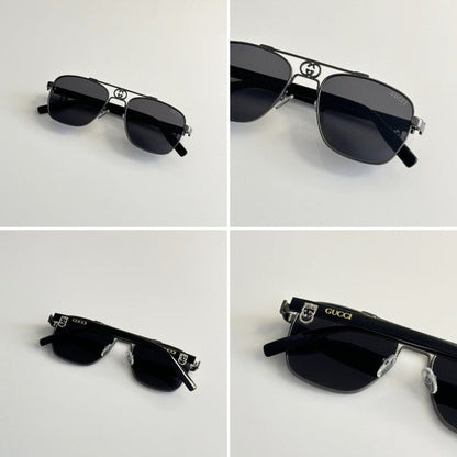 Guccii Unisex Gun and Black Sunglasses