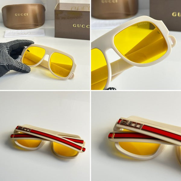Guccii Cream and Yellow Primium Sunglasses