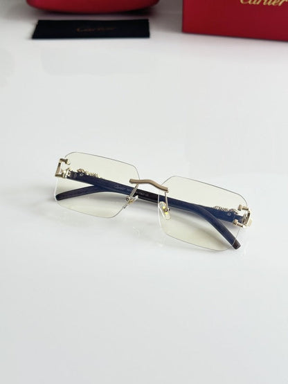 Cartierr Clear Lens Jaguar Frame Sunglasses