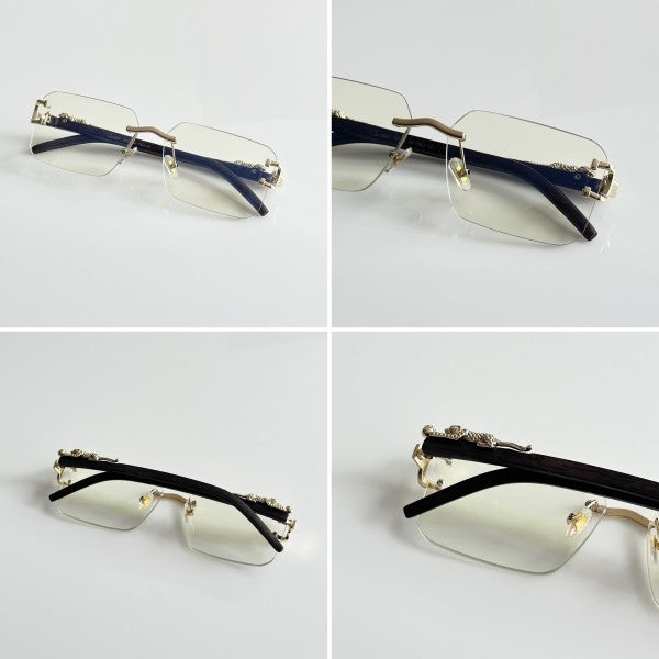 Cartierr Clear Lens Jaguar Frame Sunglasses