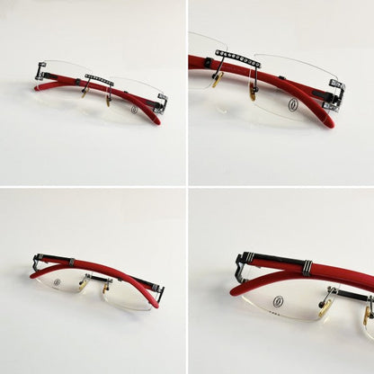 Cartierr Clear Lens Red Frame Sunglasses
