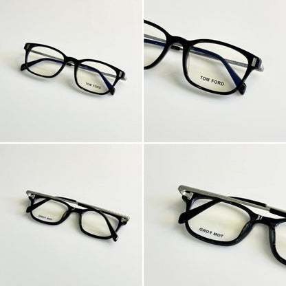 Tomforrd Elegant Silver Black Sunglasses